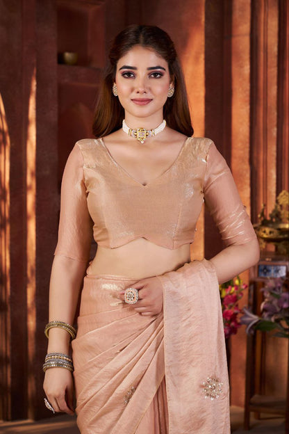 Designer Party Wear Fandy Satin Silk Saree