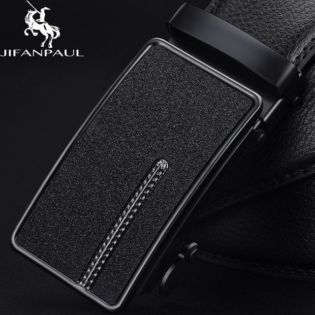 men's leather genuine belt black
