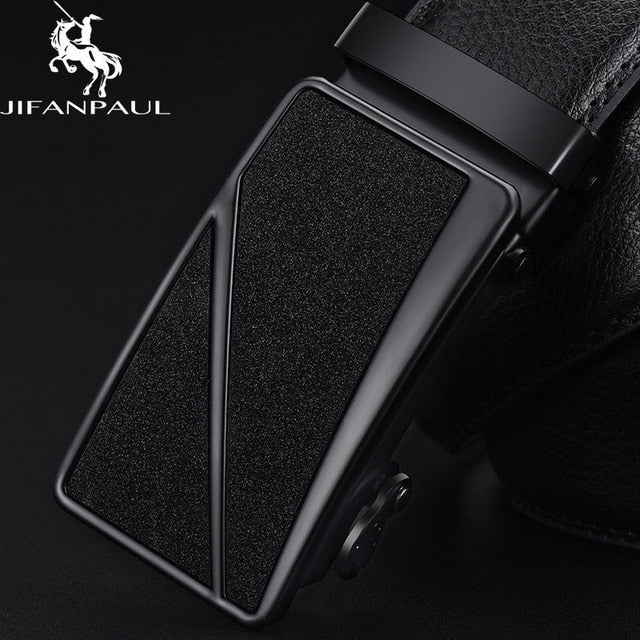 men's leather genuine belt black