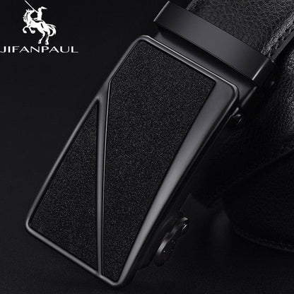 men's leather genuine belt black