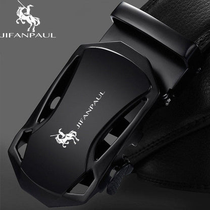 men's leather genuine belt black