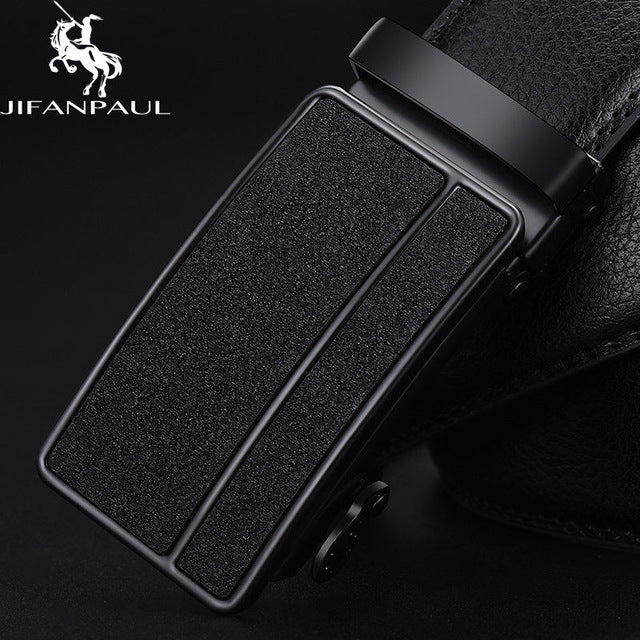 men's leather genuine belt black