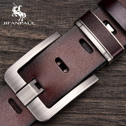 JIFANPAUL Brand Genuine Men's Leather Fashion Belt