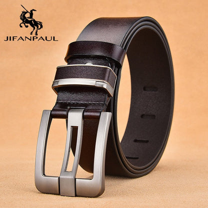 JIFANPAUL Brand Genuine Men's Leather Fashion Belt