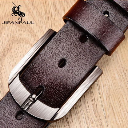 JIFANPAUL Brand Genuine Men's Leather Fashion Belt