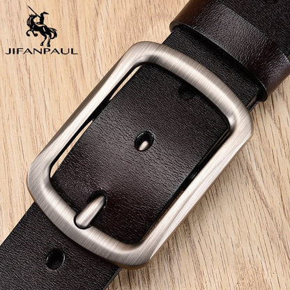 JIFANPAUL Brand Genuine Men's Leather Fashion Belt