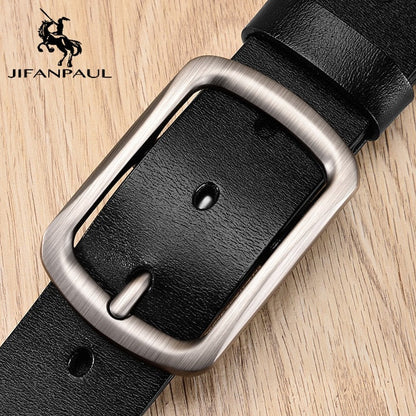 JIFANPAUL Brand Genuine Men's Leather Fashion Belt