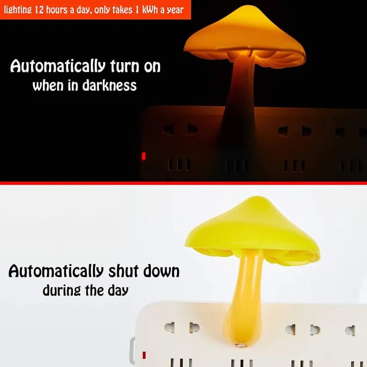 LED Mushroom Night Light Yellow