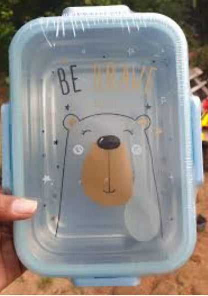 Lunch box inside metel body with spoon high quality 👌