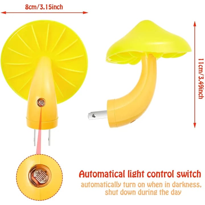 LED Mushroom Night Light Yellow